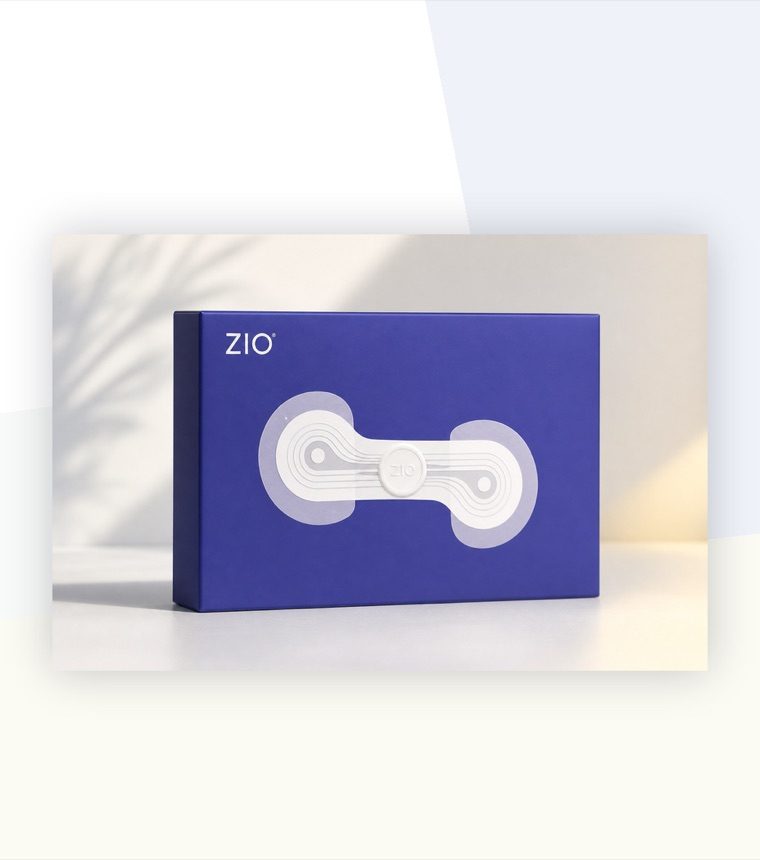 Zio heart monitor patch and packaging